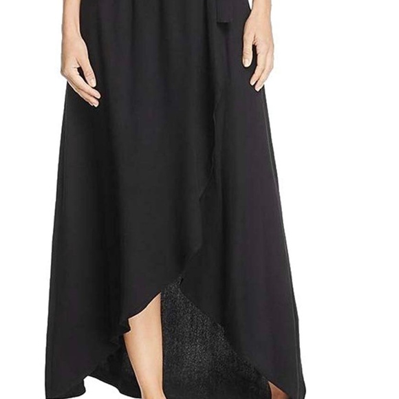 SOLD Splendid Black Ruffle Wrap Dress - Picture 4 of 6